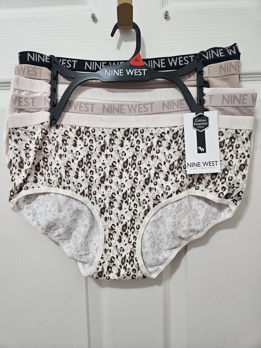 Nine West Womens Cotton Bikini Panties - Leopard & Blush 5-Pack